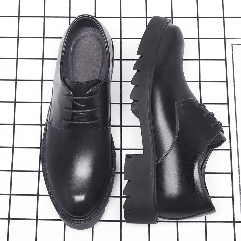 Formal Men Daily Wear Shoes - Mens Black Leather Lace Up Dress