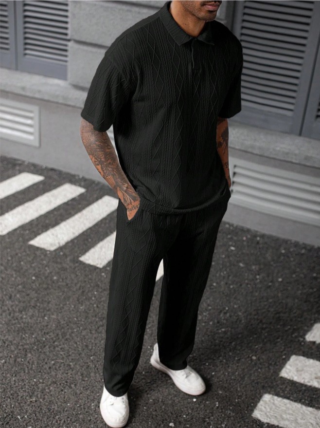 Men Jacquard Texture Knitted P - đánh giá và giá Men'S Polo Formal Wear