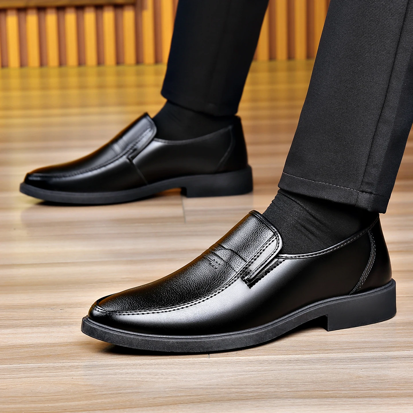 Men's Slip‑on Business Leather - đánh giá và giá Formal Men Daily Wear Shoes