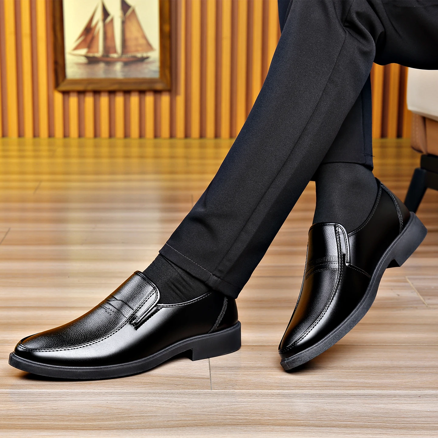 Men's Slip‑on Business Leather - đánh giá và giá Formal Men Daily Wear Shoes