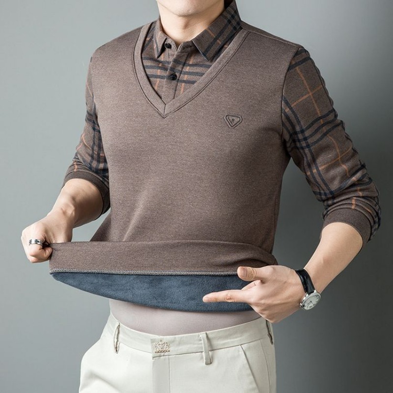 Men Fake Two Pieces Polo Shirt - đánh giá và giá Men'S Polo Formal Wear